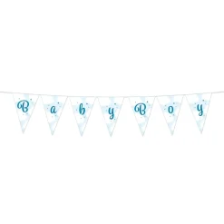 Baby Boy Blå Skyer Babyshower vimpelrekke, 2m