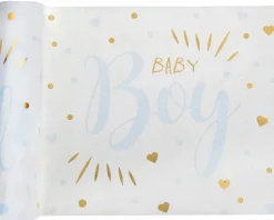 Baby Shower Bordløper Blå, 30cm x 3 m