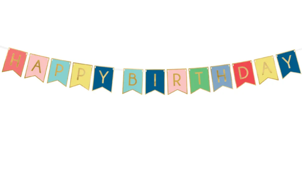 Banner Happy Birthday Multi, 175 x 15 cm