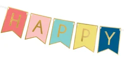 Banner Happy Birthday Multi, 175 x 15 cm