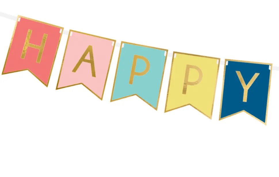 Banner Happy Birthday Multi, 175 x 15 cm