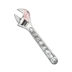 Blodig Skiftenøkkel, 45 cm