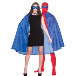 Blå Superhelt Kappe & Maske