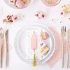 Bordkort Rosa Champagneflaske, 6 stk