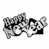 Briller Happy New Year sort og sølv