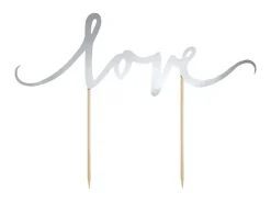 Cake Topper, Love, Sølv