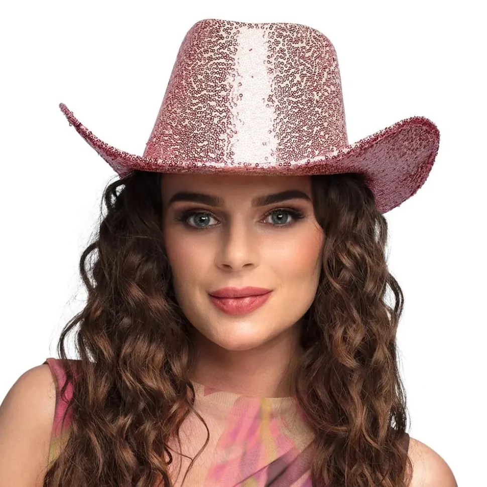 Cowboyhatt Rodeo Party Paljetter Lyserosa