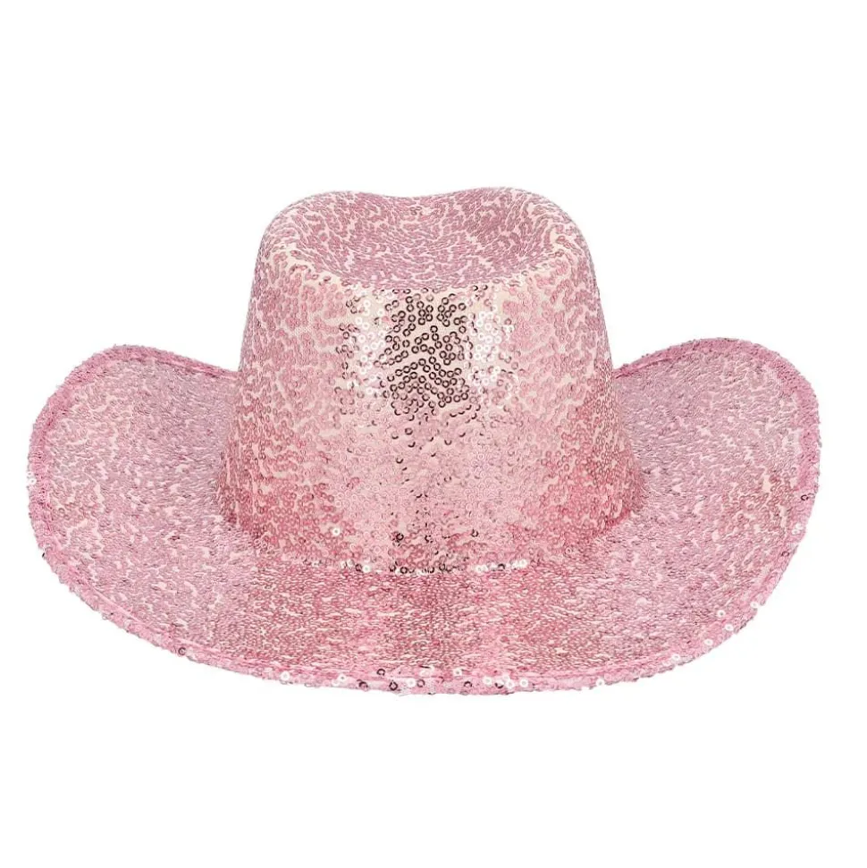 Cowboyhatt Rodeo Party Paljetter Lyserosa
