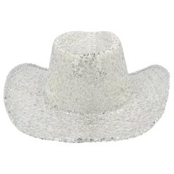 Cowboyhatt Rodeo Party Sølvpaljetter