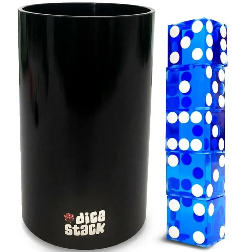 Dice Stack sett for 5 terninger, Blå