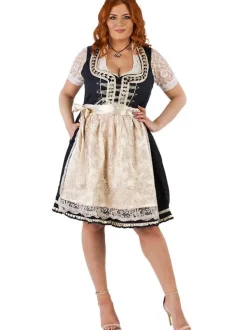 Dirndl Amelie Blå & Kremhvit