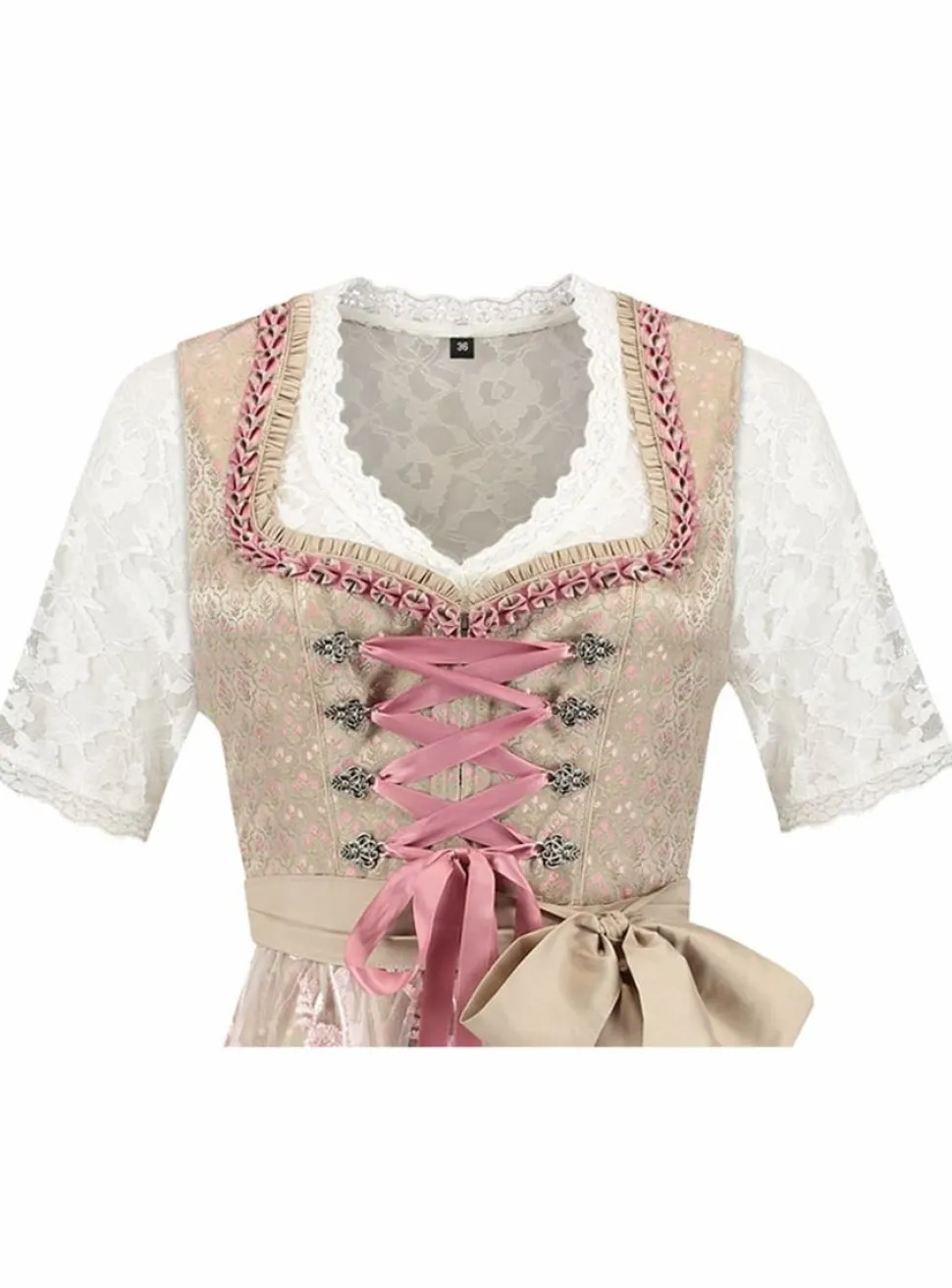 Dirndl Sophia Champagne og Rosa