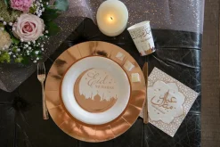 Eid Mubarak Rosegull Tallerkener, 10 stk