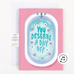Evighetskort Musikk, med Glitter, You Deserve A Day Off (Mom, Mother, Mummy)