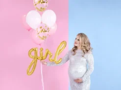 Folieballong Banner Girl i Gull 77 x 70 cm