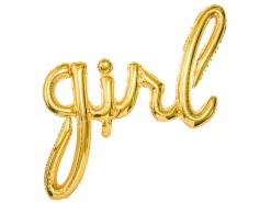 Folieballong Banner Girl i Gull 77 x 70 cm