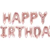 Folieballong Banner, Happy Birthday, Rosegull