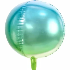 Folieballong Ombre Ball, Blå og Grønn, 35 cm
