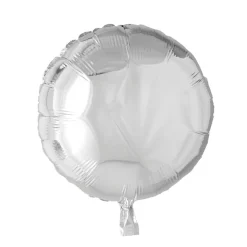 Folieballong Rund Sølv, 46 cm