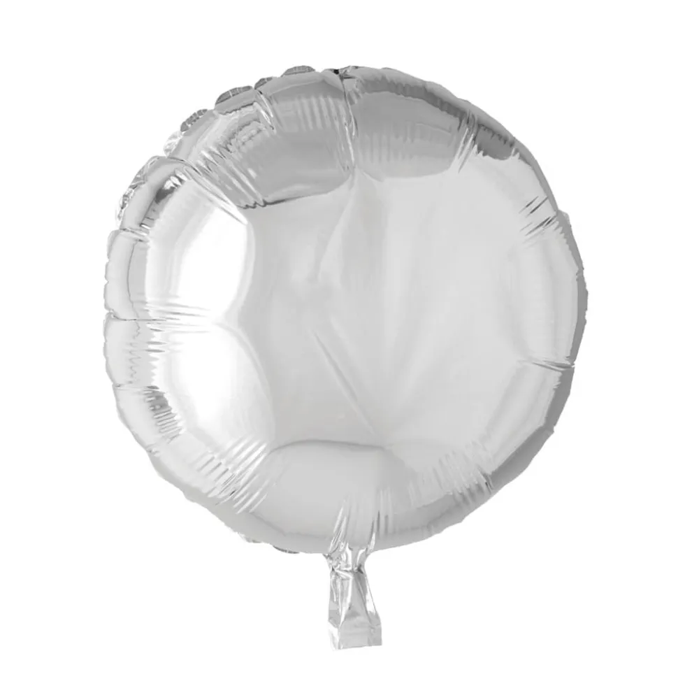 Folieballong Rund Sølv, 46 cm