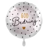 Folieballong Standard God Bedring, Rosa med Prikker
