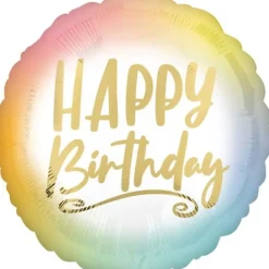 Folieballong Standard Happy Birthday Ombre Gold