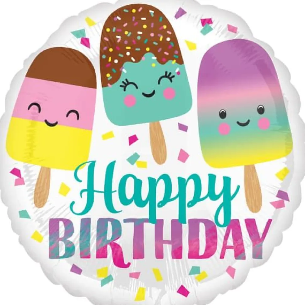 Folieballong Standard Happy Birthday Iskrem