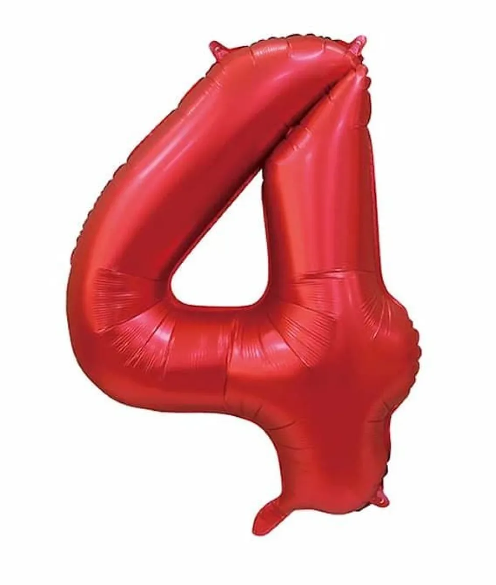 Folieballong tall sateng rød 86 cm