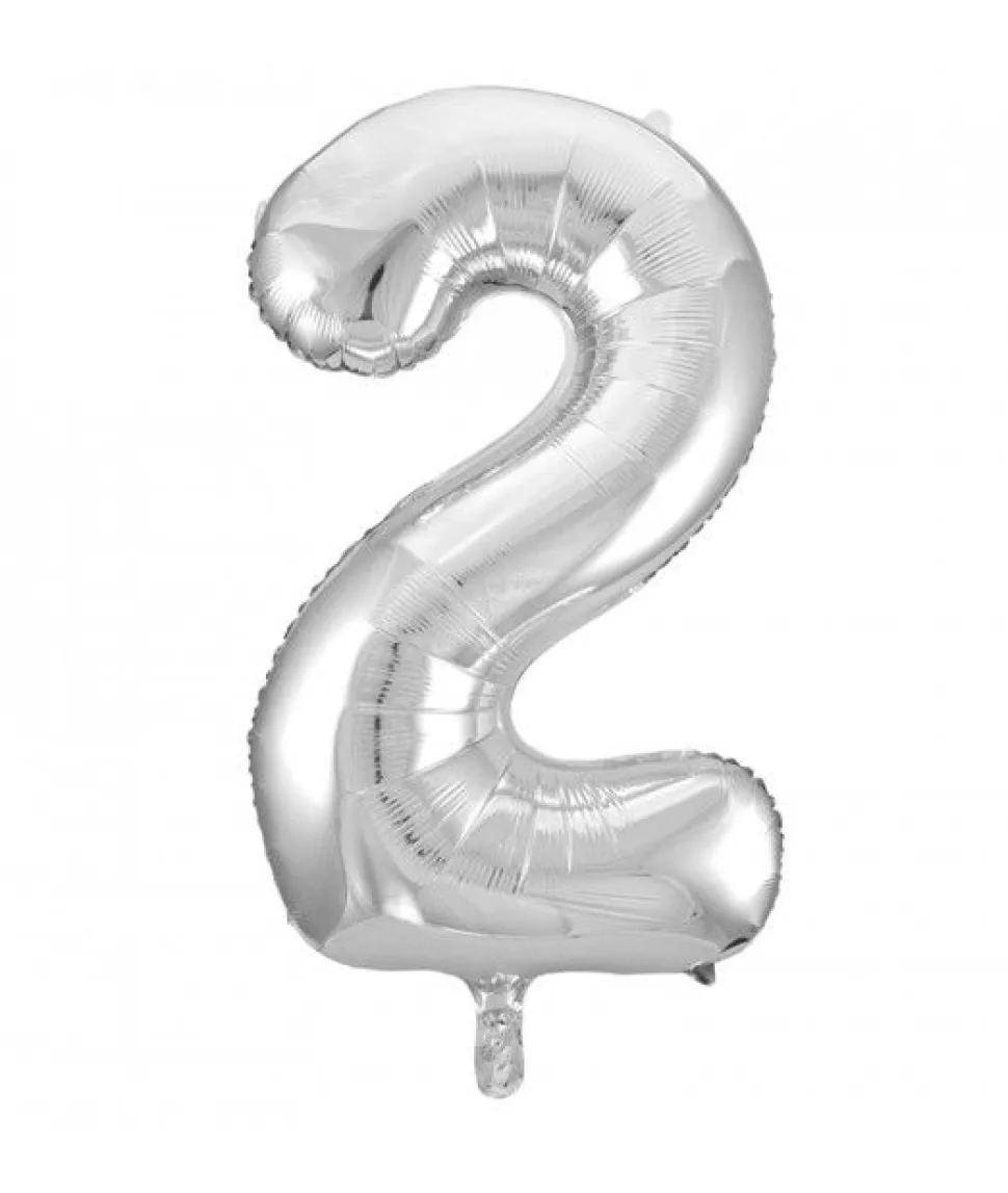 Folieballong tall sølv 86cm