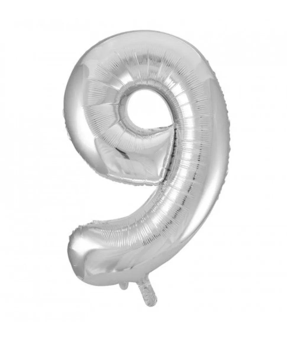 Folieballong tall sølv 86cm