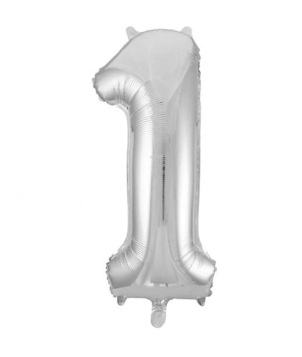 Folieballong tall sølv 86cm