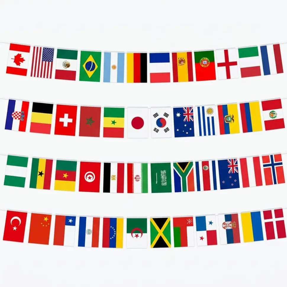 Fotball VM 2026 flagg girlander, 12m