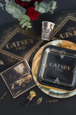 Gatsby serviett 33x33cm svart, 20stk