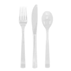 Gjennomsiktig Plastbestikk, 18 stk.