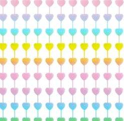 Glittergardin Pastell Regnbue Hjerter 100 x 200 cm