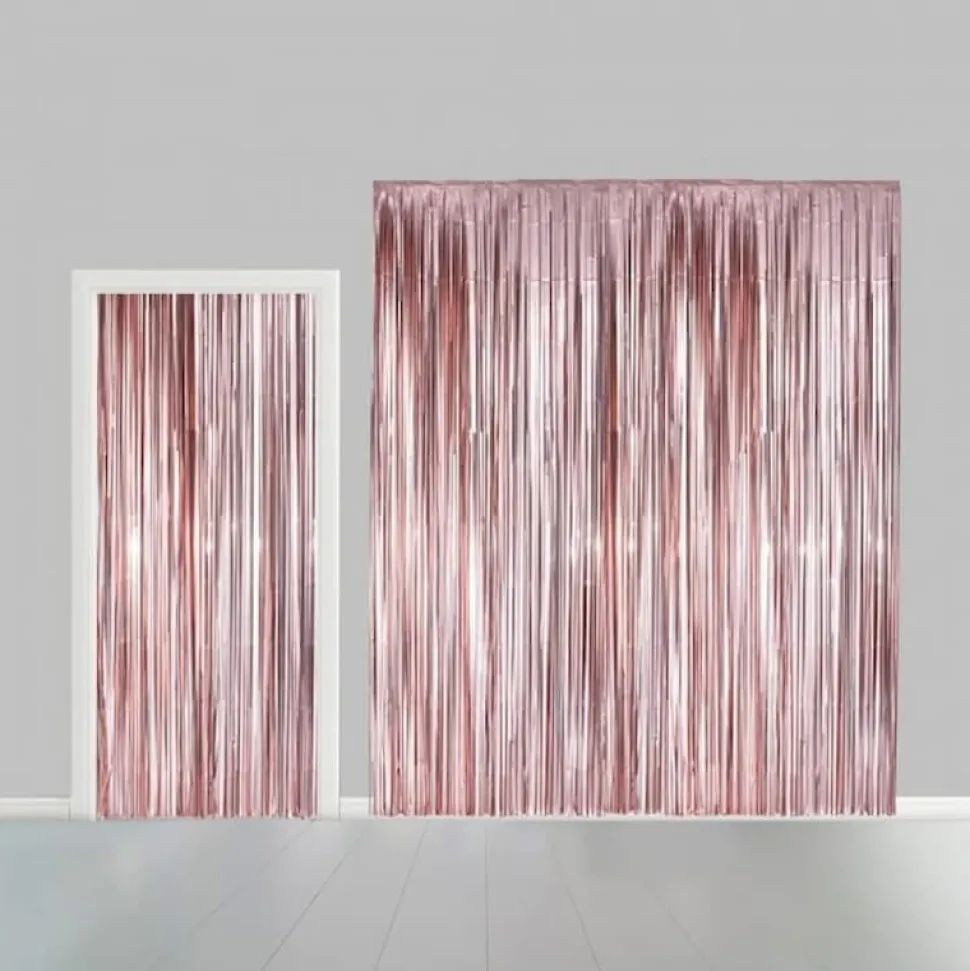 Glittergardin Rosegull, 100 x 240 cm