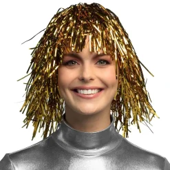Glitterparykk Gull