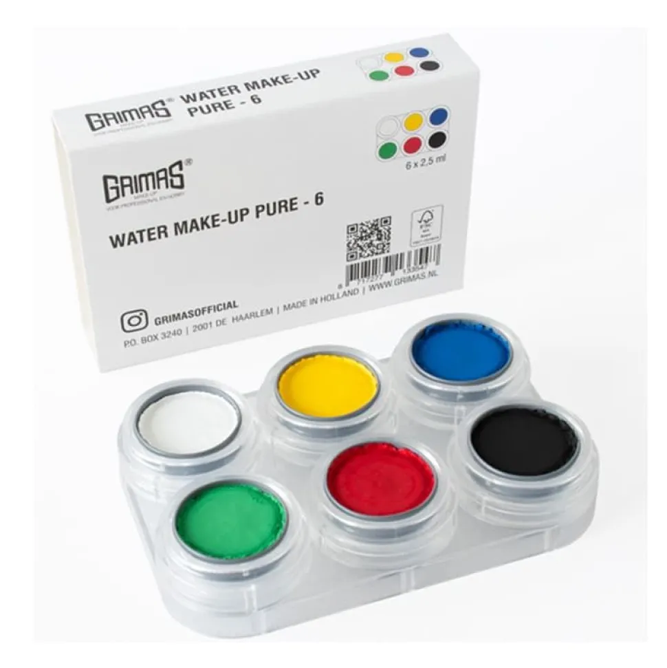 Grimas Water Makeup Pure Palette 6 colors primary
