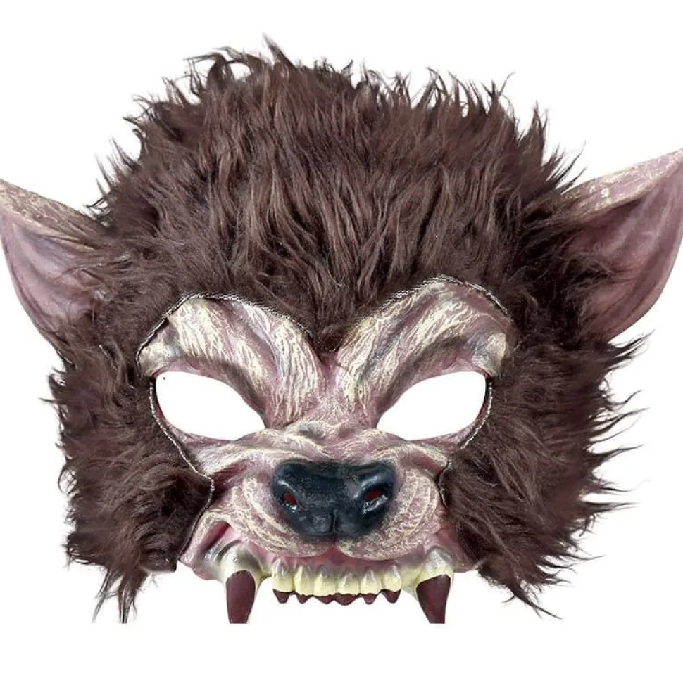 Halvmaske Brun Ulv, lateks