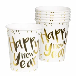 Happy New Year Pappkrus 6 stk