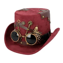 Hatt Keypunk, Burgunder med Briller