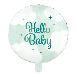 Hello Baby Skyer Babyshower Folieballong, 45cm