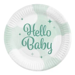 Hello Baby Skyer Babyshower tallerkener 23cm, 8 stk.