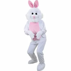 Kaninkostyme Hvit med Maske, One Size Voksen