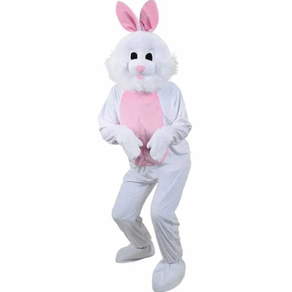 Kaninkostyme Hvit med Maske, One Size Voksen
