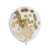 Konfettiballonger Papir Gull, 30 cm, 6 stk