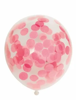Konfettiballonger Papir Rosa, 30 cm, 6 stk