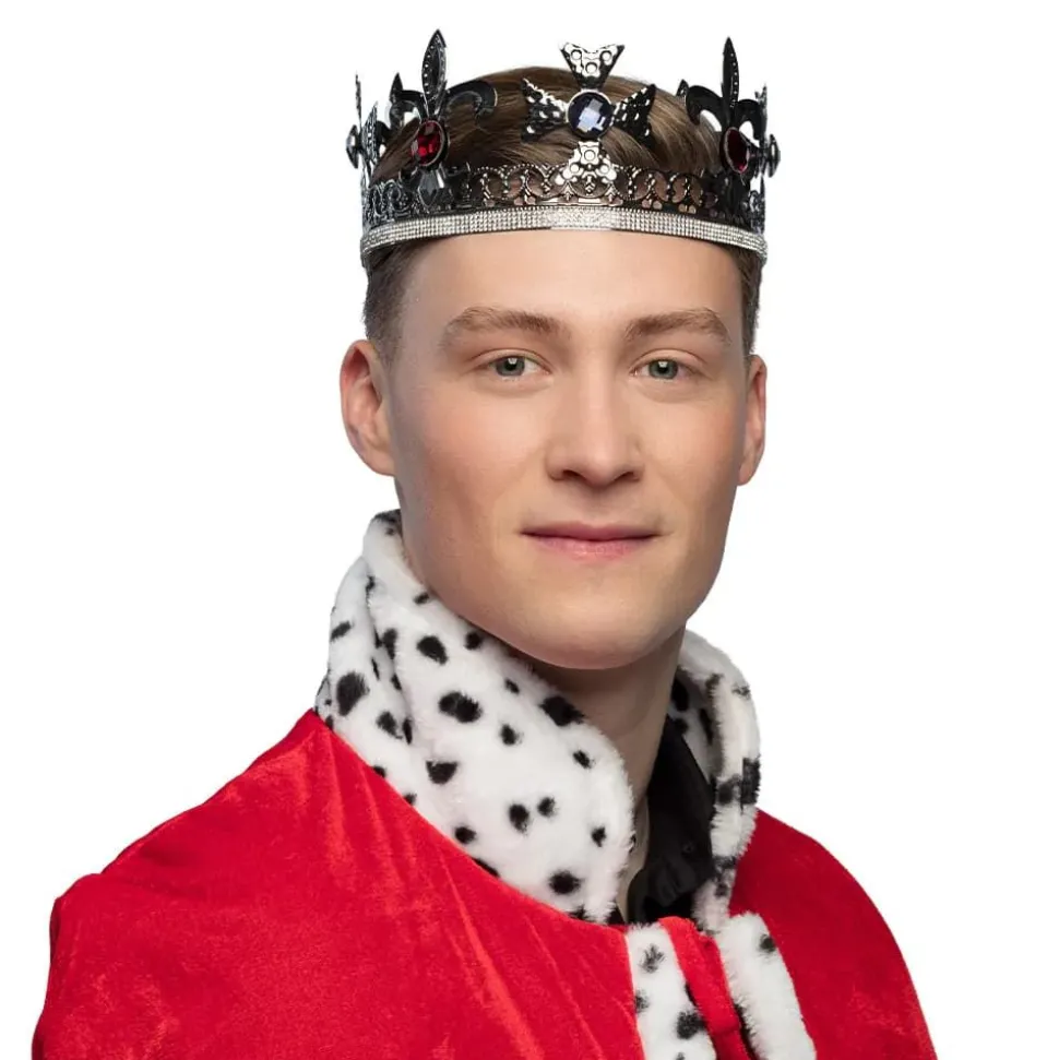 Kongekrone metall mørk sølv