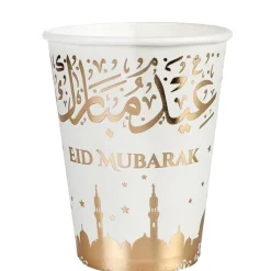 Kopper Eid Mubarak Gull og Hvit, 10 stk
