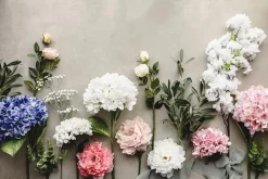 Kunstig blomst Hvit Peon, 35cm